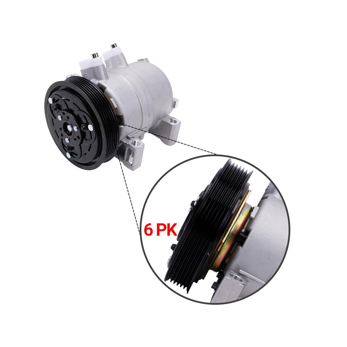 6PK A/C Compressor 12V 506021-7071 27630-95F0A Z0009087 for Nissan Sunny - Groove Detail