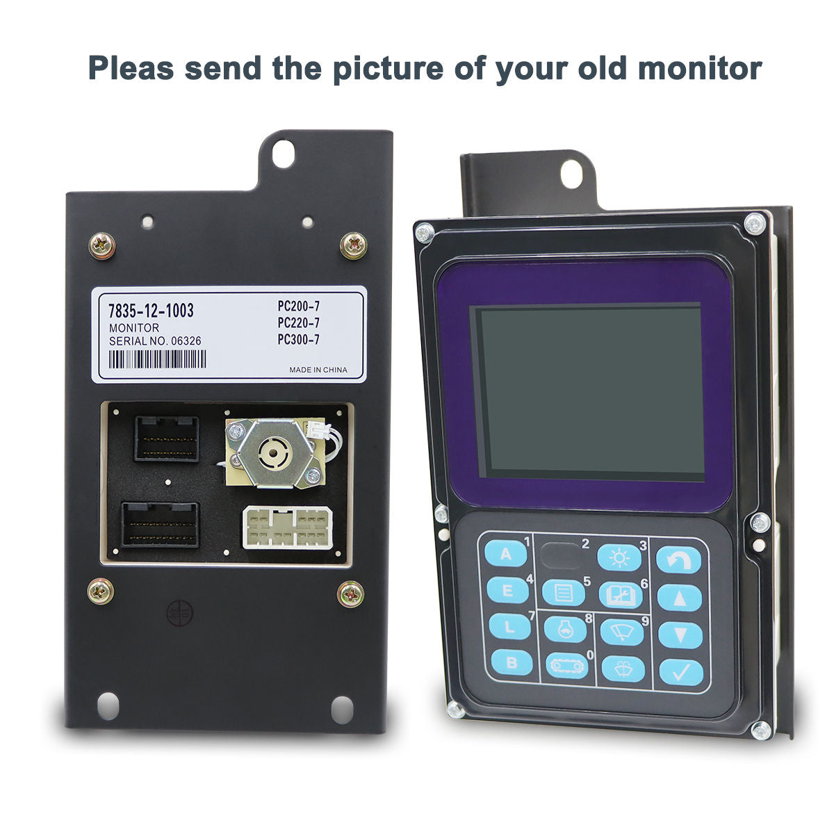 7835-12-1003 Monitor Display Panel for Komatsu PC200-7 PC210-7 PC250-7 - Sinocmp