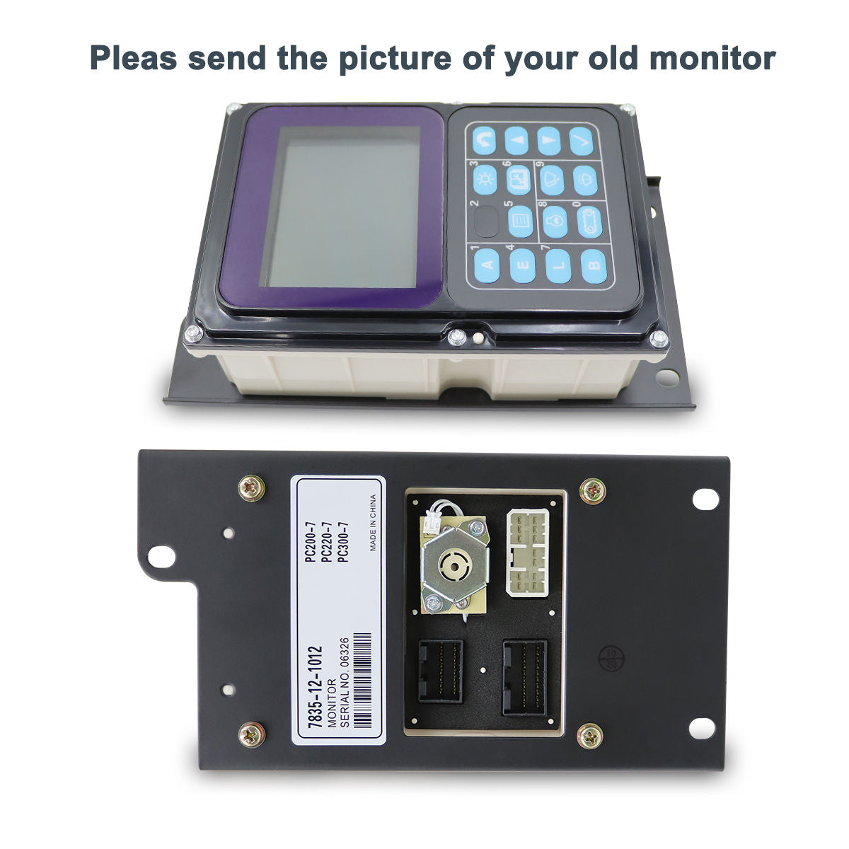 7835-12-1012 Monitor Display Panel for Komatsu PC200-7 PC220LC-7 PC350-7 - Sinocmp