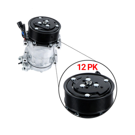 Compressor A/C 10PK 12V 3611894C91 3611894C92 para caminhão Navistar internacional - detalhe