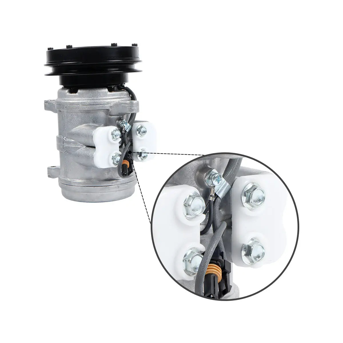 Compresor de aire acondicionado 1PK 12V SE503051 para excavadora John Deere 690C 690D 690ELC - Sinocmp