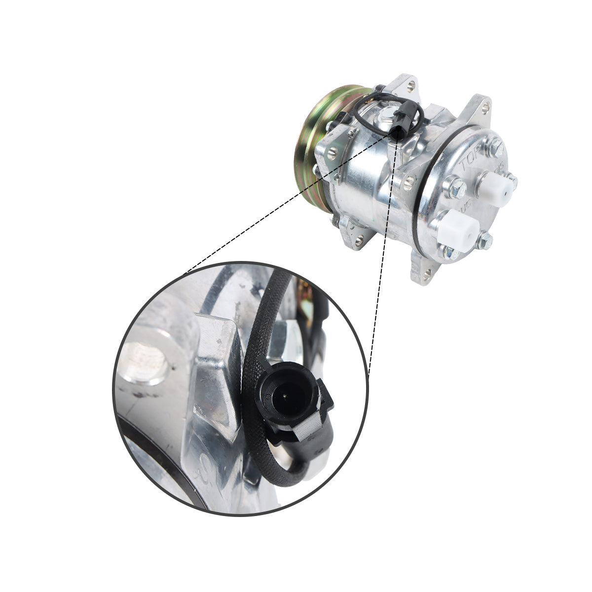 A/C Compressor 2PK 12V 1911506010 for Takeuchi Excavator TB145 TB153FR TB180FR - Detail
