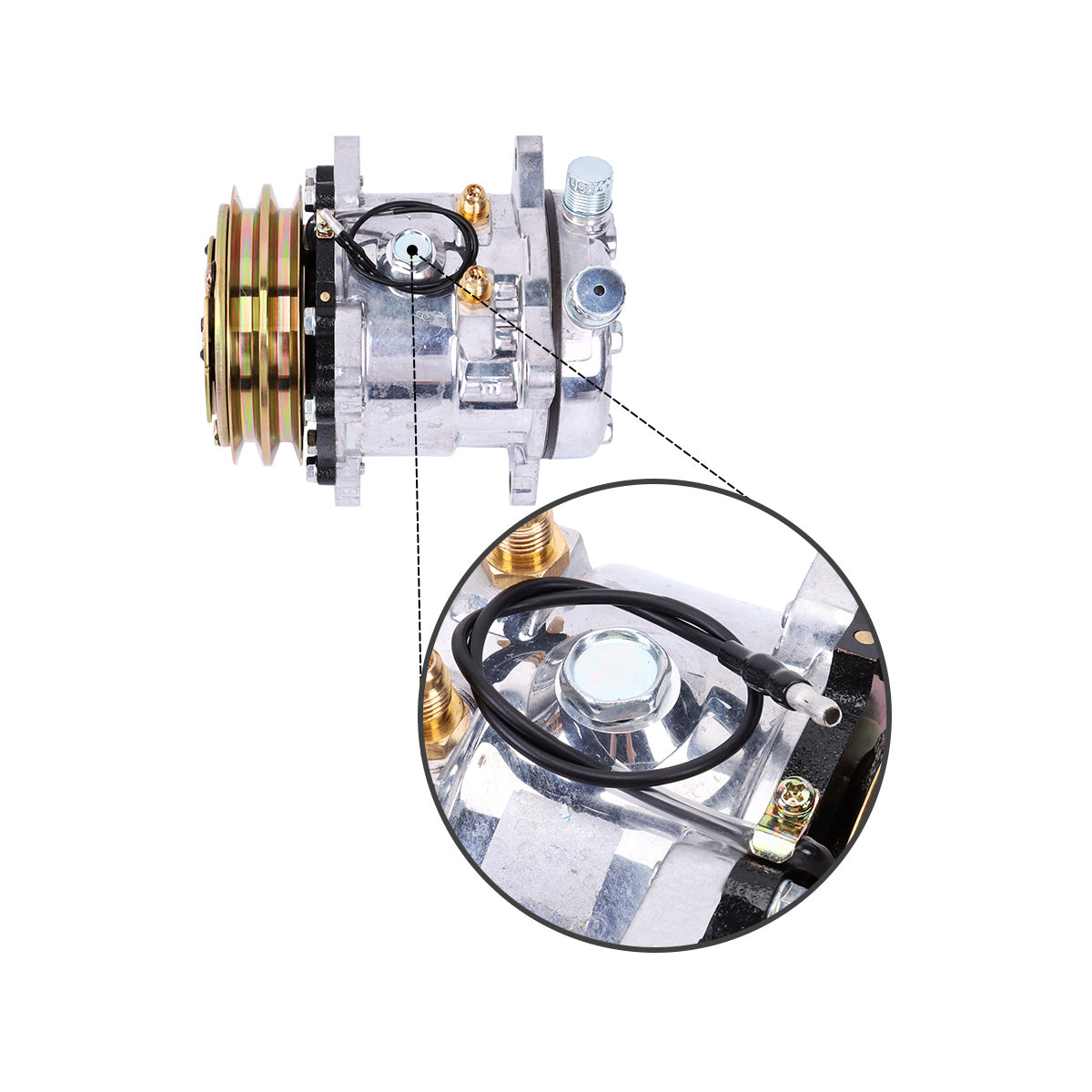 Compresor de aire acondicionado 2PK 12V 345-4547 509-3951 para cargador Caterpillar CAT 259D 279D 246D - Sinocmp