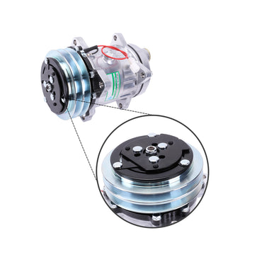 Compresor de aire acondicionado 2PK 12V 3712528M2 3782613M2 para tractor Massey Ferguson 375 383