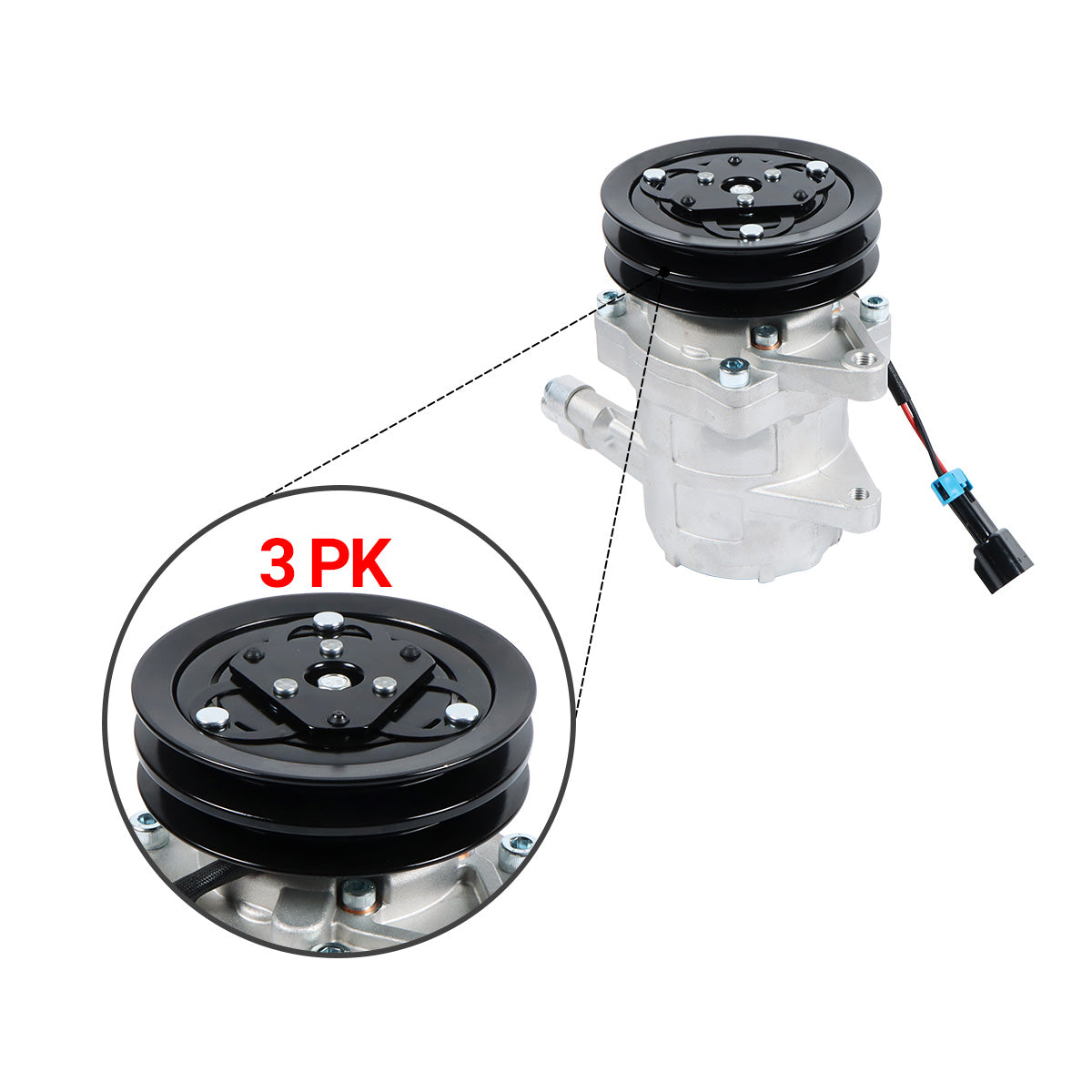 Compresseur A/C 2PK 12V 6733655 pour chargeuse compacte Bobcat S150 S160 S175 S185 S205-détail