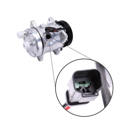 Compresseur A/C 5PK 12V 7023585 7279139 pour chargeur Bobcat S550 S590 S595 S630 S650-détail de la prise