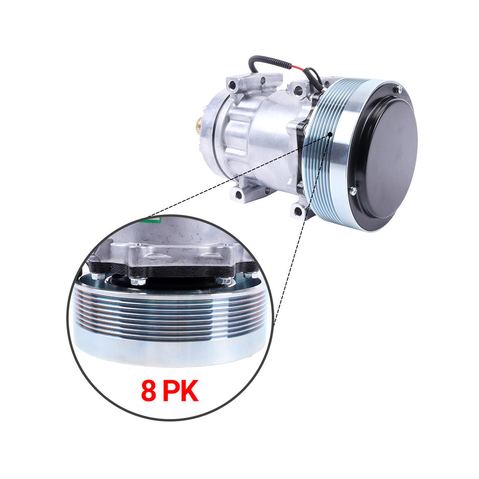 A/C Compressor 8PK 12V 317008A3 86993463 for New Holland TG255 TG285 TG210 Engine - Detail