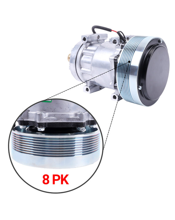 Compresseur A/C 8PK 12V 317008A3 86993463 pour moteur New Holland TG255 TG285 TG210