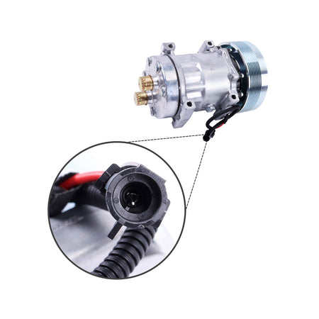 A/C Compressor 8PK 12V 317008A3 86993463 for New Holland TG255 TG285 TG210 Engine - Plug Detail