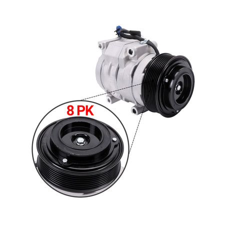 A/C Compressor 8PK 12V RE326205 SE502745 for John Deere Skid Steer Loader 318E 319E - Detail
