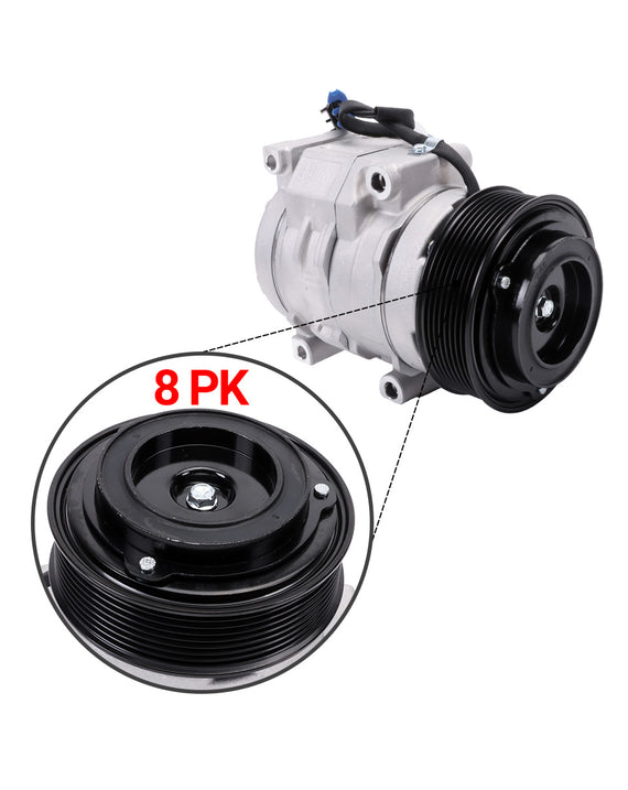 Compresseur A/C 8PK 12V RE326205 SE502745 pour chargeuse compacte John Deere 318E 319E