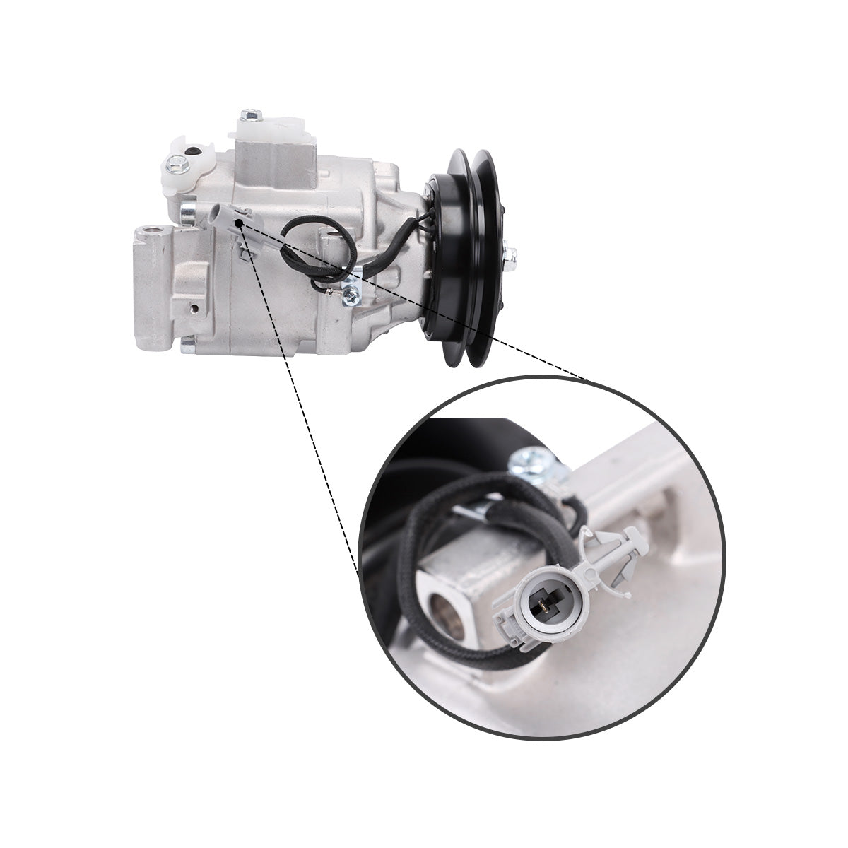 A/C Compressor 1PK 12V T1065-72213 447220-6255 for Kubota Tractor M110 M120 M900 - Detail