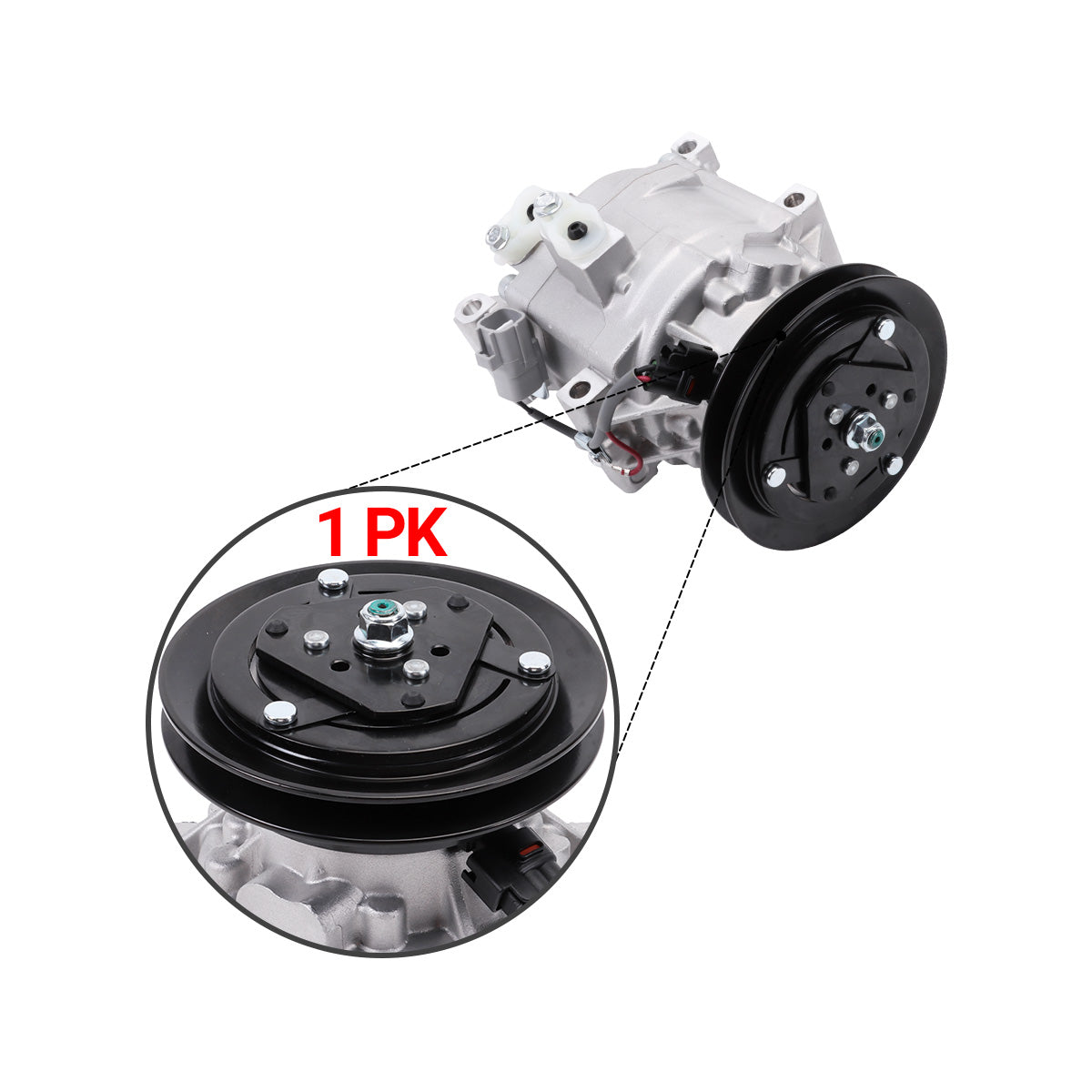 A/C Compressor 1PK 6244536M92 for Kubota Tractor L3240 L3430 - Detail