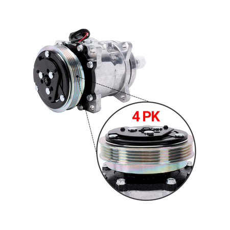 A/C Compressor 4PK 12V QP5H11-1812 for Bobcat Loader T550 T595 T630 T650 S595 S550 - Detail