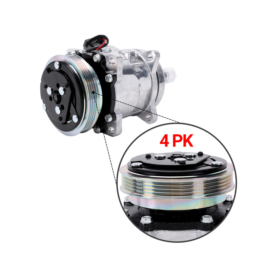 A/C Compressor 4PK 12V QP5H11-1812 for Bobcat Loader T550 T595 T630 T650 S595 S550 - Detail