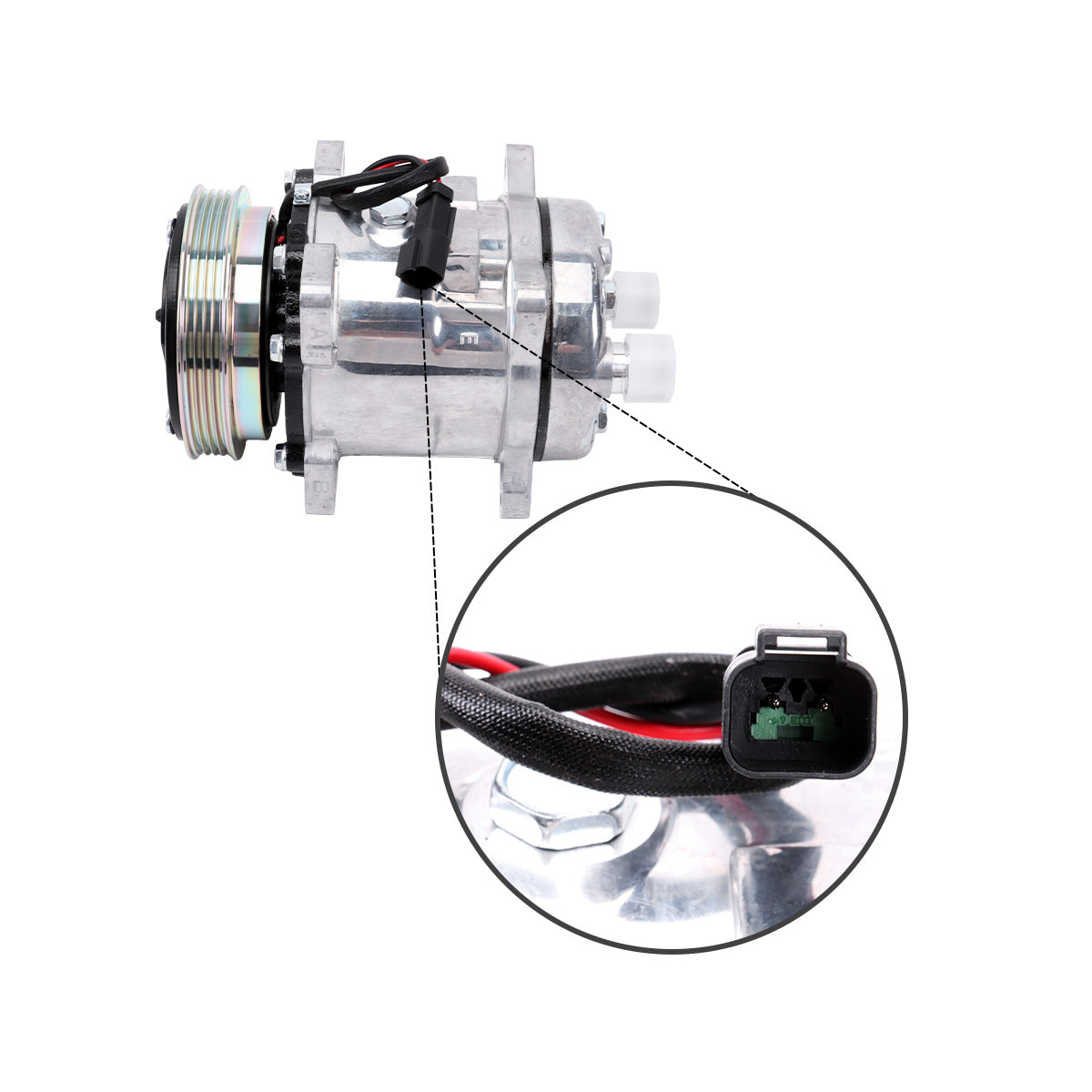 A/C Compressor 4PK 12V QP5H11-1812 for Bobcat Loader T550 T595 T630 T650 S595 S550 - Sinocmp