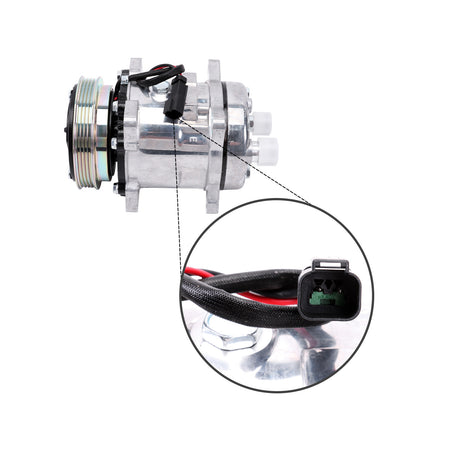 A/C Compressor 4PK 12V QP5H11-1812 for Bobcat Loader T550 T595 T630 T650 S595 S550 - Sinocmp