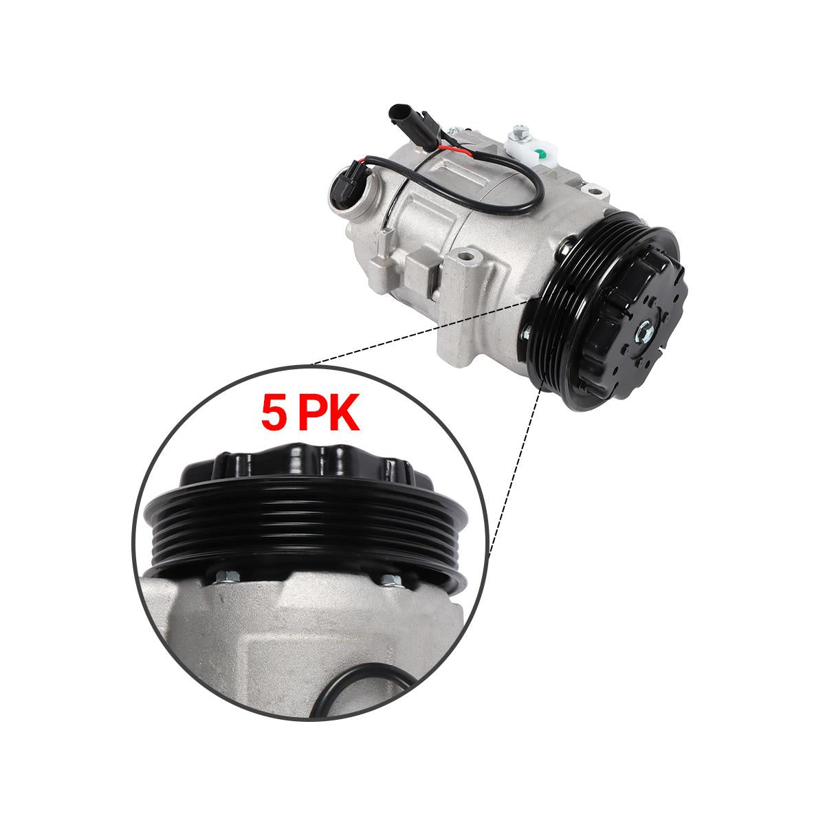 A/C Compressor 5PK 0002305911 0002309411 0002307911 A0002305911 for Mercedes-Benz A160 W168 - Groove Detail