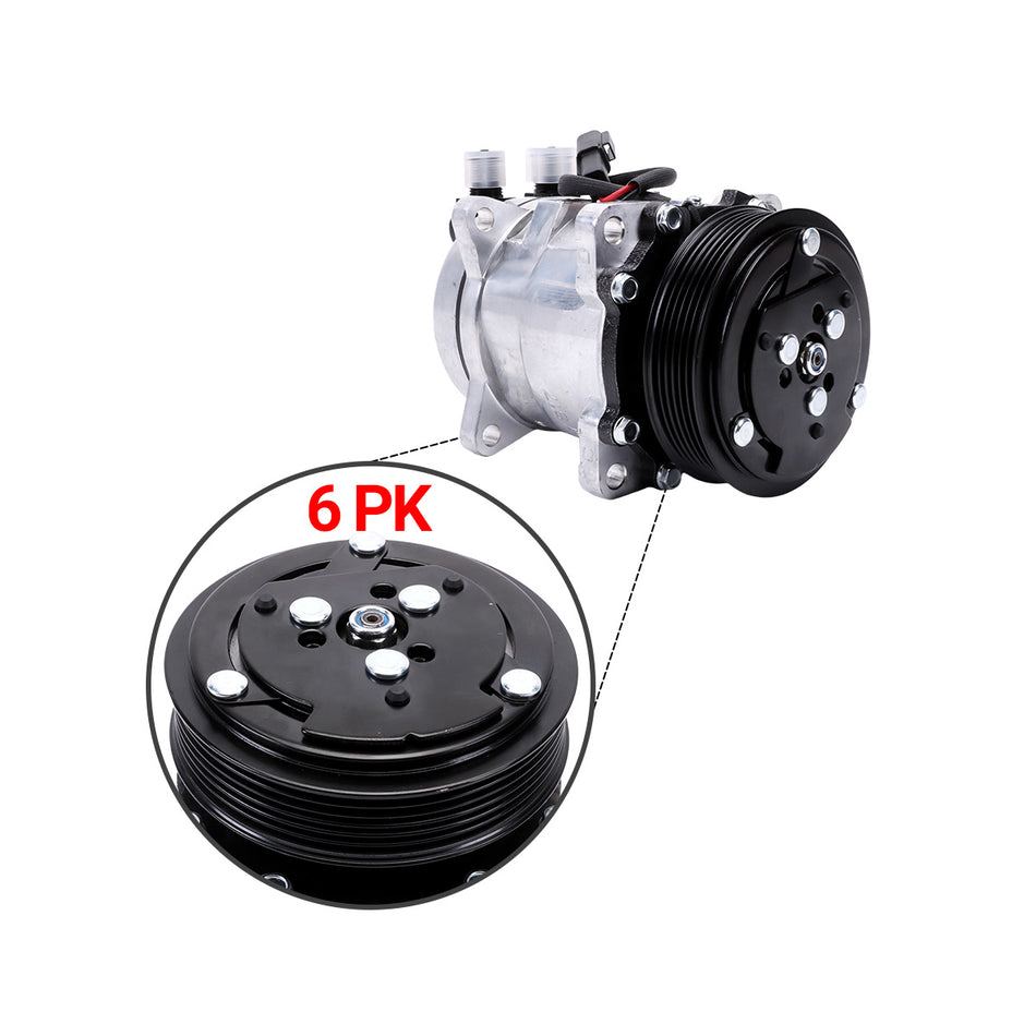 A/C Compressor 6PK 12V 7279628 7280493 for Bobcat Skid Steer Loader A770 L750 S650 - Sinocmp