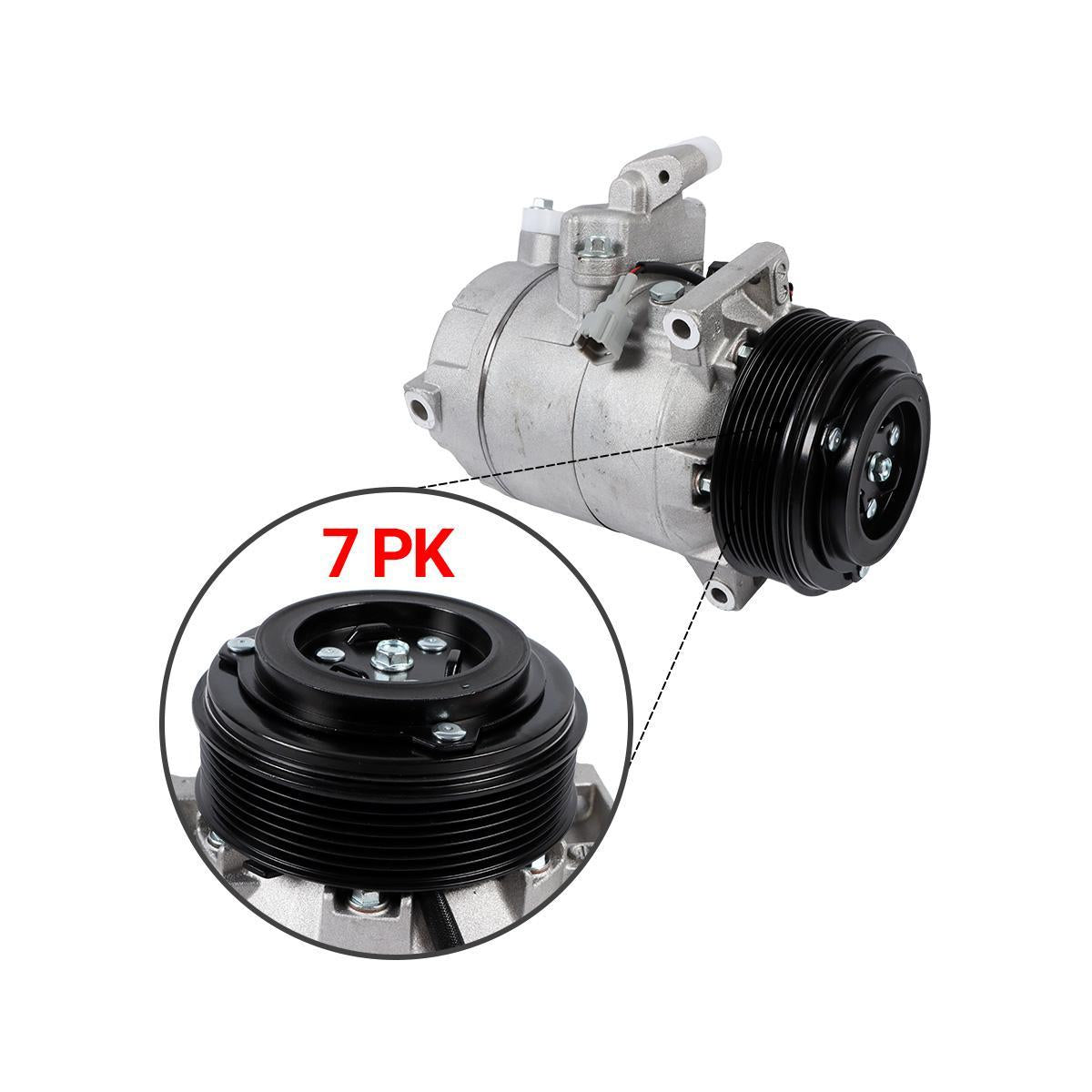 A/C Compressor 7PK 12V 926001CB0B 926001CB1B for Infiniti Infinity EX35 FX35 G37 3.5L 3.7L - Detail
