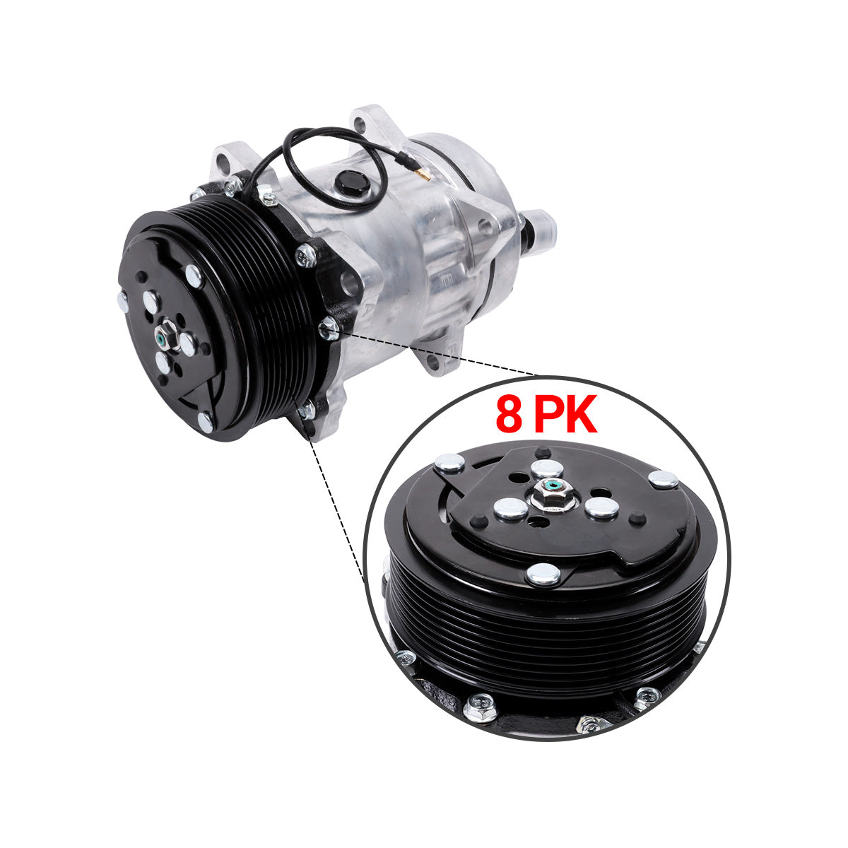 A/C Compressor 8PK 12V 102-1018 for Thermo King Tripac APU Carrier Transicold - Detail