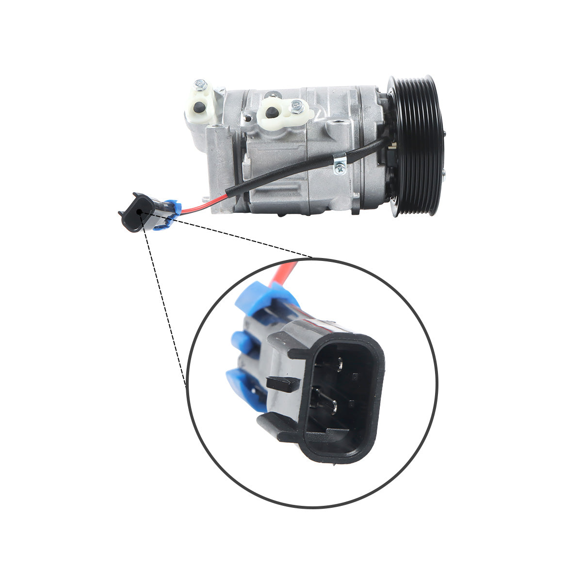 A/C Compressor 8PK 24V AT367640 AL232180 for John Deere Excavator E210LC E240LC - Plug Detail