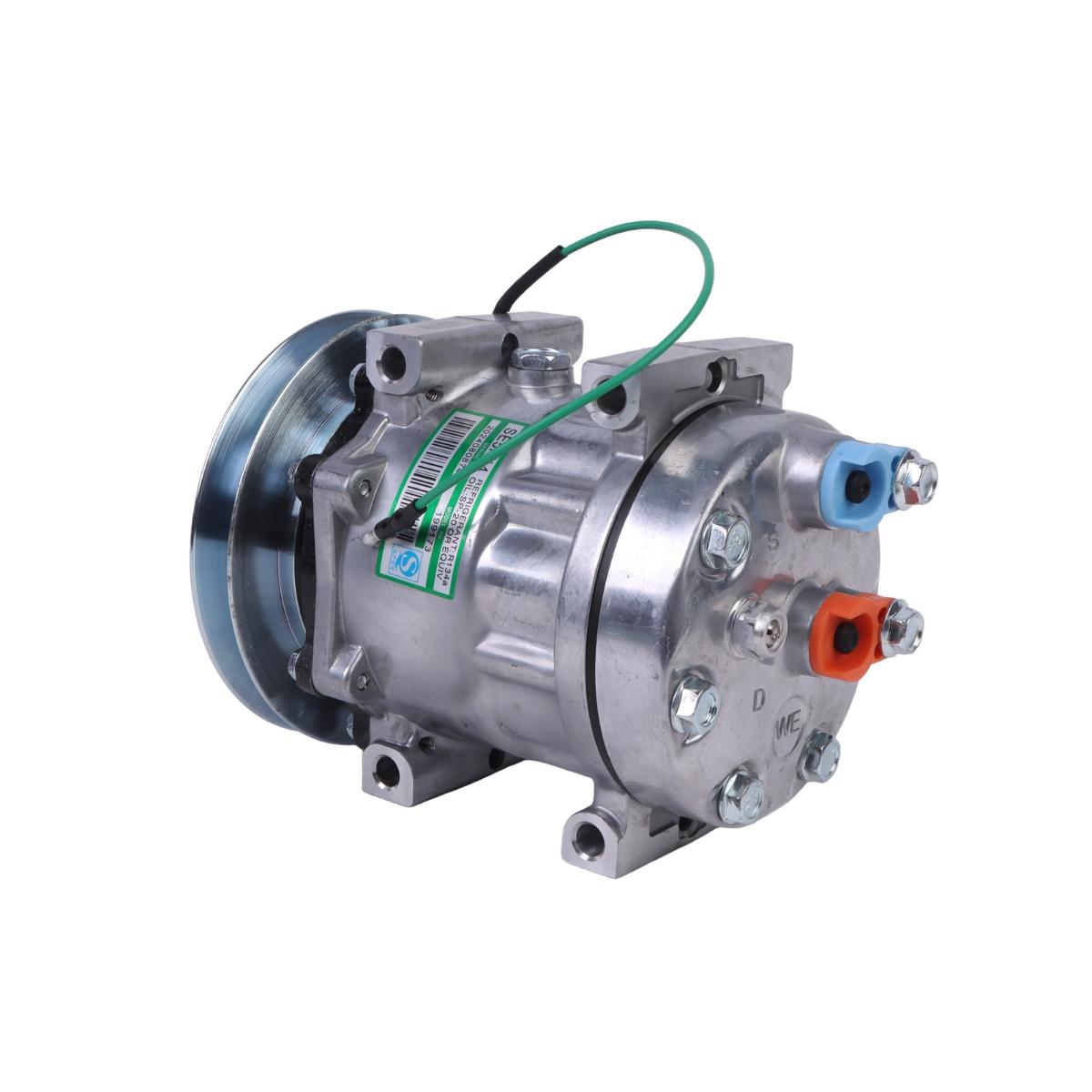 Side View of A/C Compressor KHR3197 for Case CX210B Kobelco Link-Belt