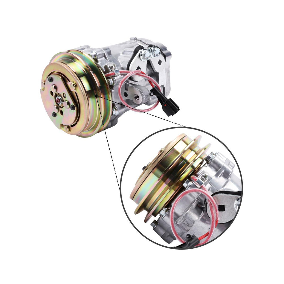 A/C Compressor KHR3536 4615804 22L-979-2200 22L-979-2211 for John Deere Komatsu Hitachi Excavators - Detail