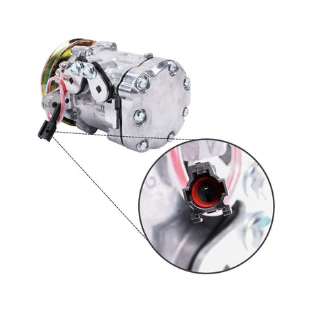 A/C Compressor KHR3536 4615804 22L-979-2200 22L-979-2211 for John Deere Komatsu Hitachi Excavators - Plug Detail