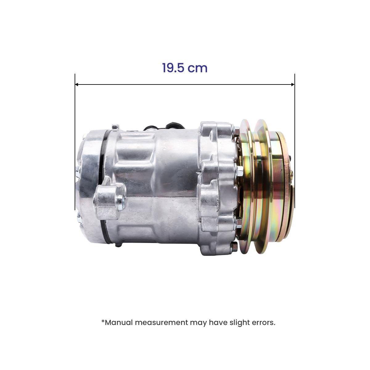 A/C Compressor KHR3536 4615804 22L-979-2200 22L-979-2211 for John Deere Komatsu Hitachi Excavators - Dimension