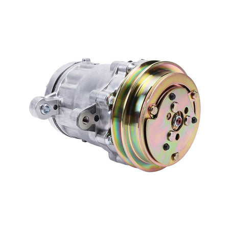 A/C Compressor KHR3536 4615804 22L-979-2200 22L-979-2211 for John Deere Komatsu Hitachi Excavators - Side View