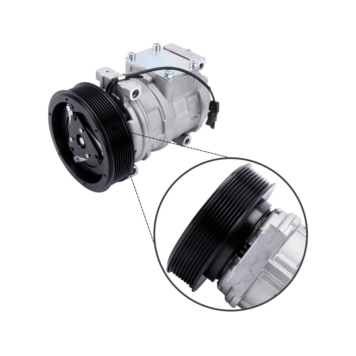 Air Conditioning Compressor AN221429 RE46609 SE501462 TY24304 for John Deere Tractor - Groove Detail