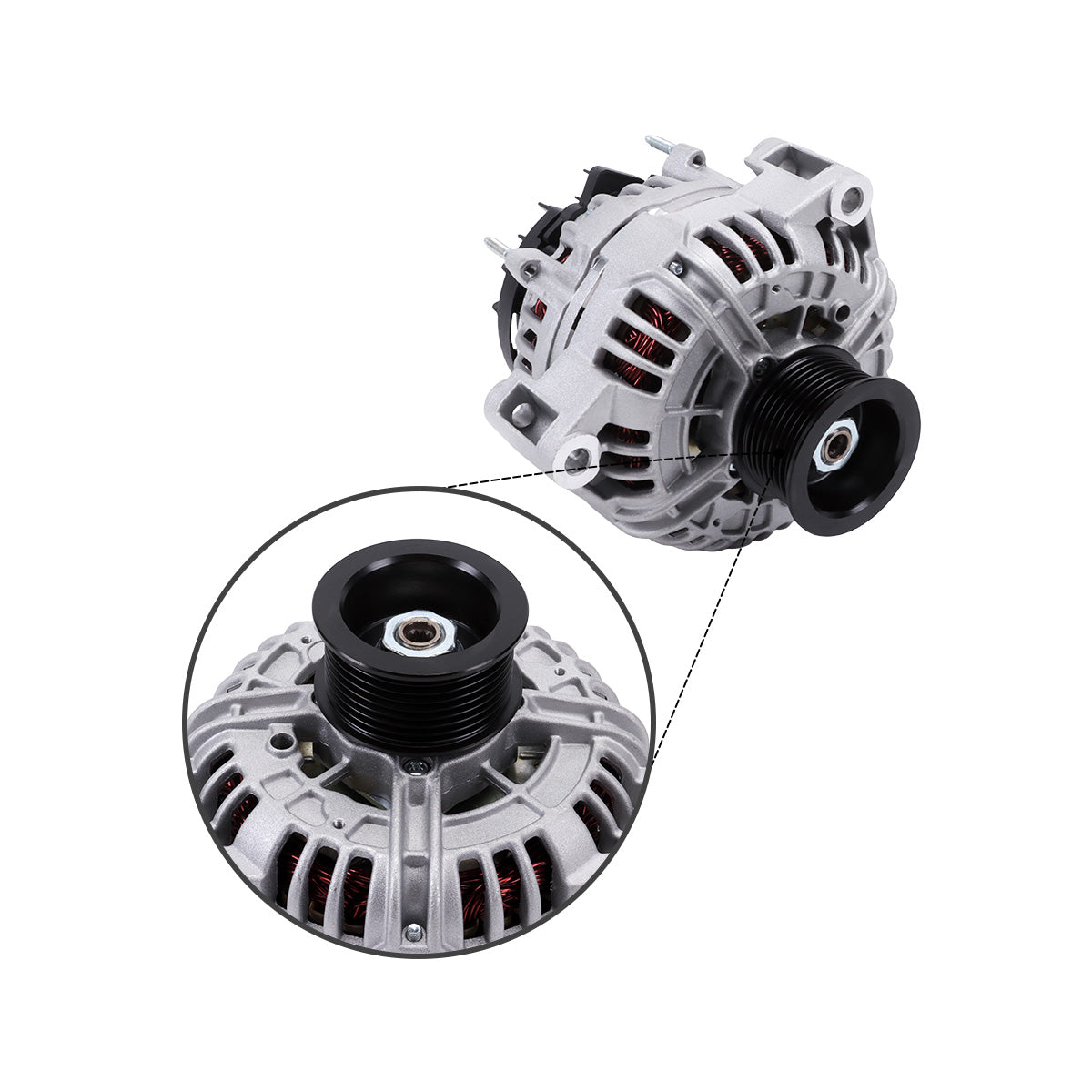 Alternateur 12V 200A RE210793 RE555751 SE501834 pour tracteur John Deere 7630 7730 7830 - Détail