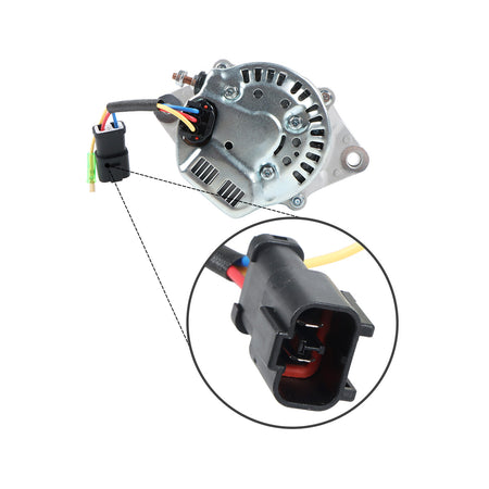 Alternador 12V 60A 1K411-64010 1K411-64011 para motor Kubota D1803 Hitachi Loader LX20-7 - Detalhe do plugue
