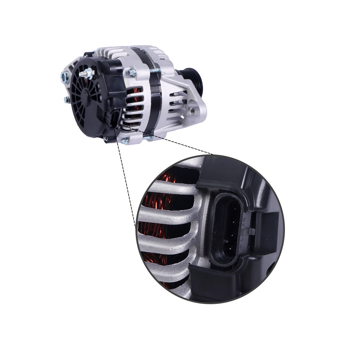 Alternador 24V 3972735 4936879 para motor Cummins 6CT8.3 - Detalhe do plugue