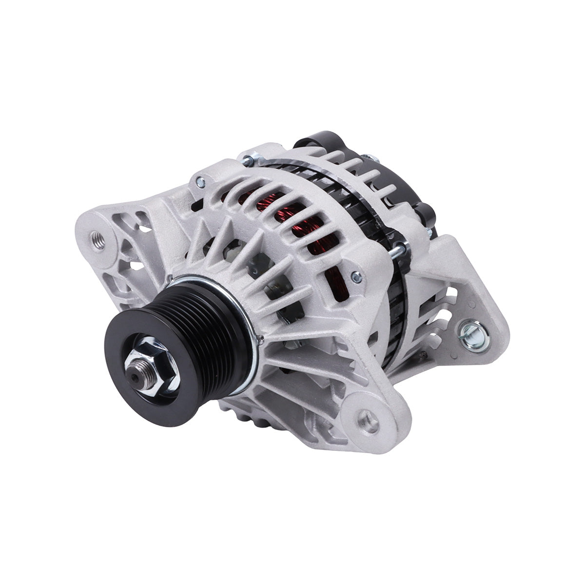 Vista lateral do alternador 24V 70A 8600504 8600017 para motor Cummins 24SI 5.9L