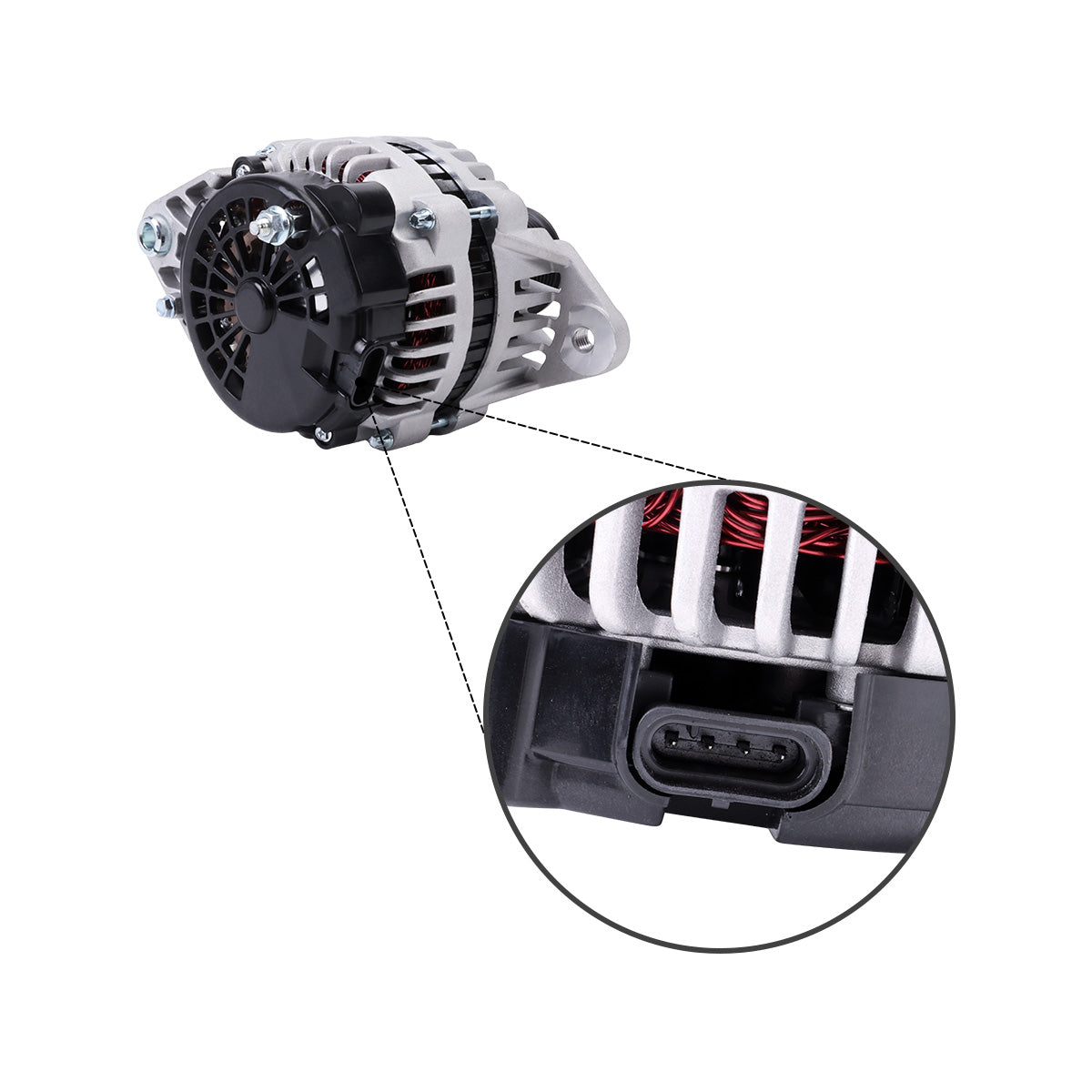 Alternador 24V 70A 8600504 8600017 para motor Cummins 24SI 5.9L - Detalhe do plugue