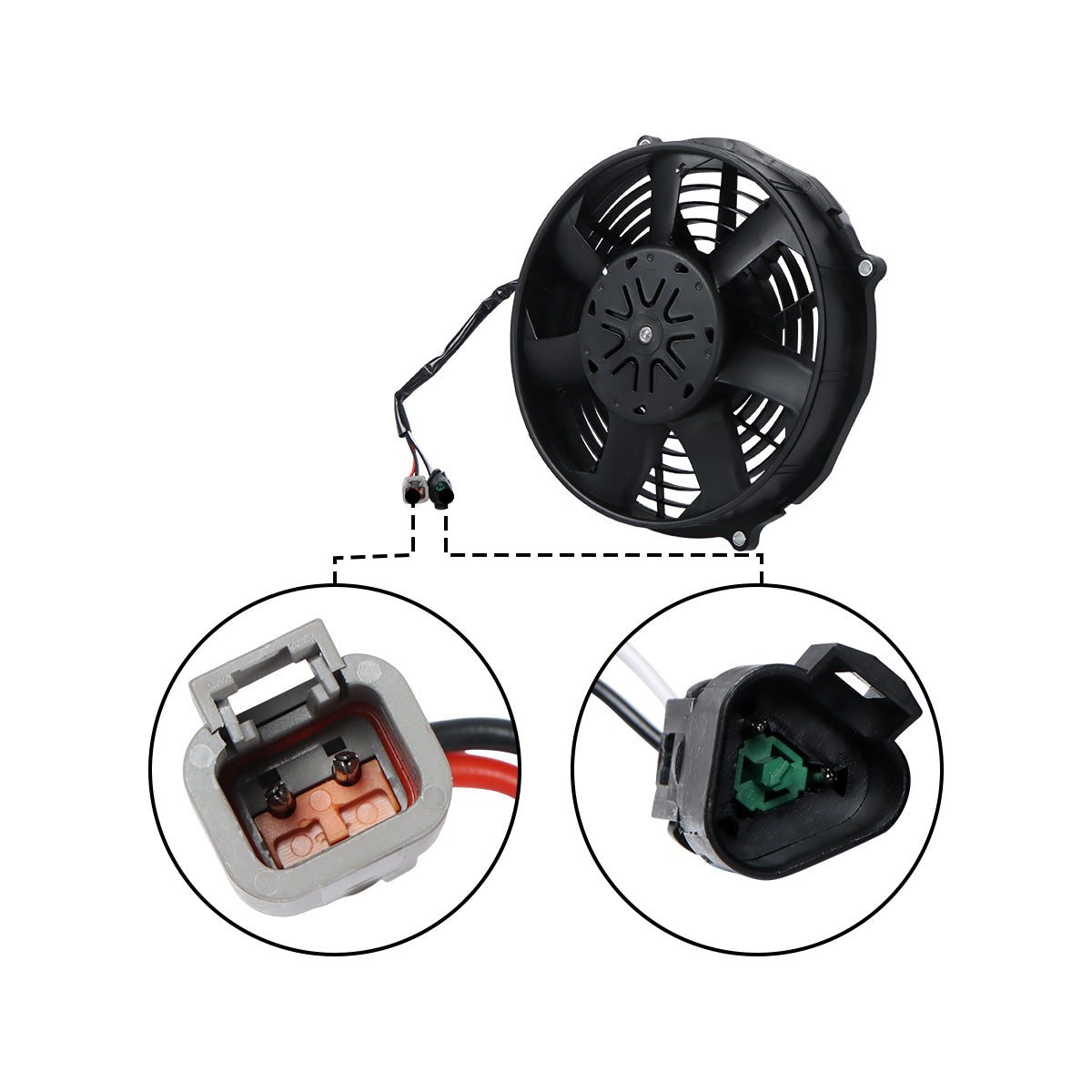 Axial Fan Assembly 510-8095 for Caterpillar CAT Excavator 320GC 323GC - Plug Detail