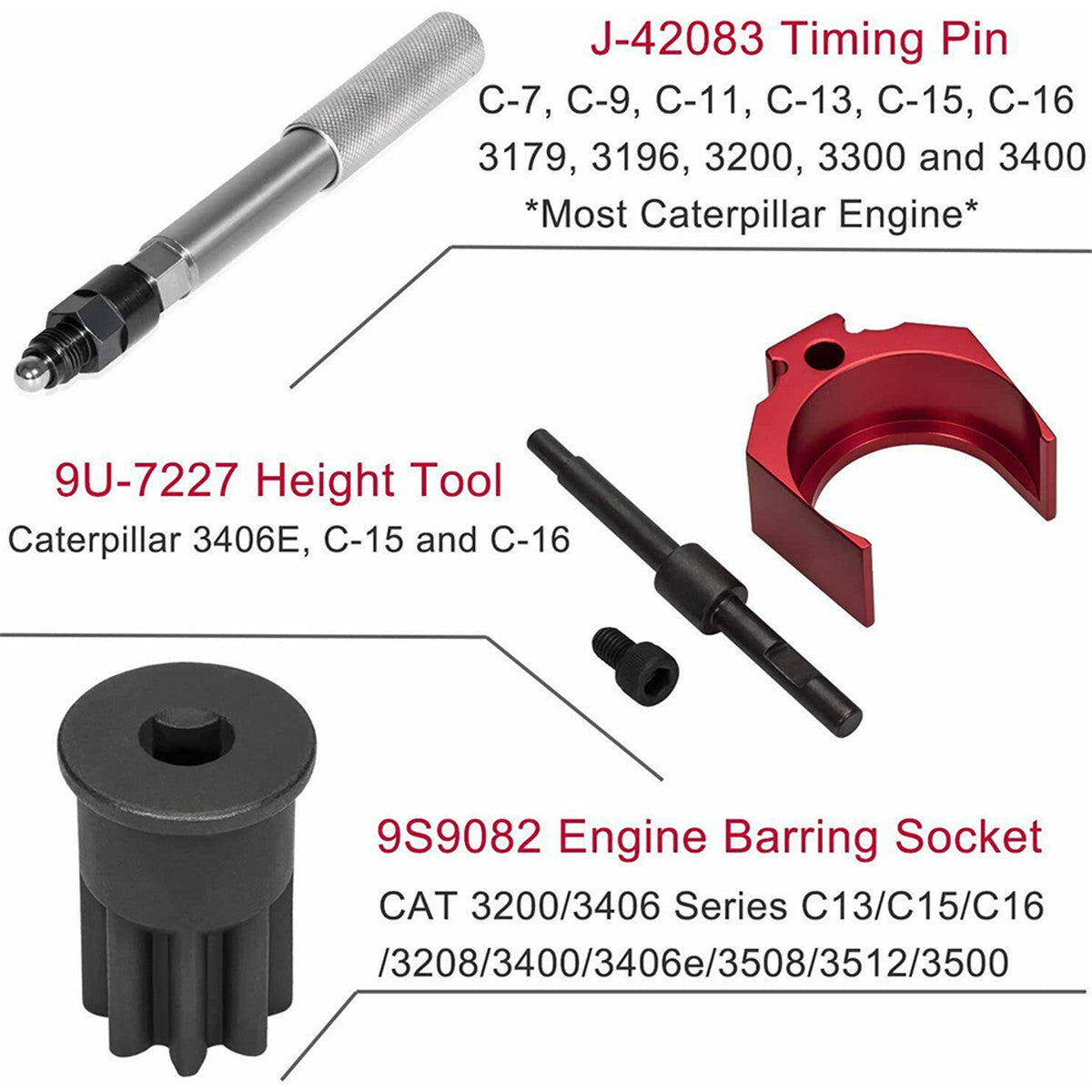 9U-7227 Injector Height Adjustment Gauge Tool for CAT Caterpillar 3406E C15 C16