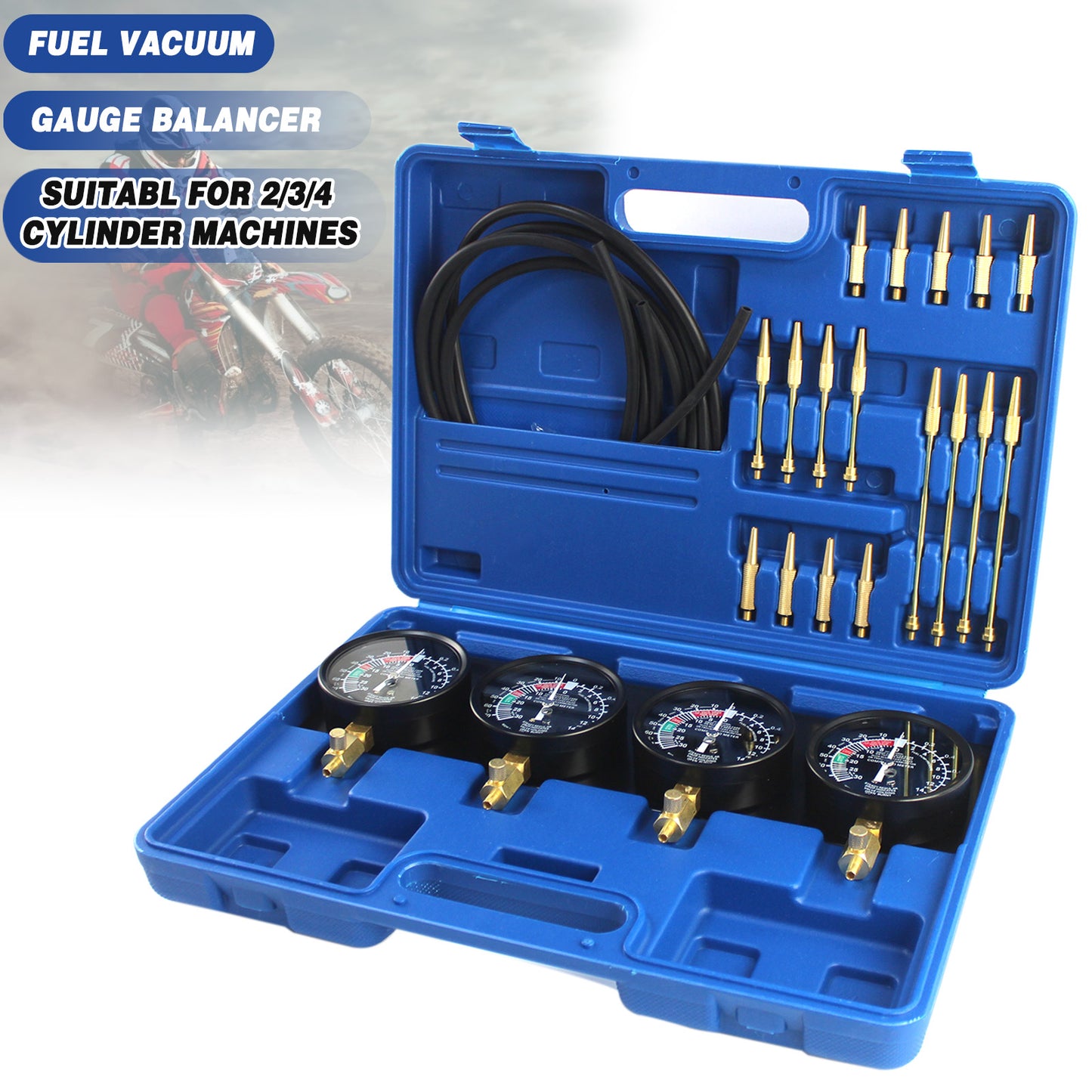 Motorcycle Fuel Vacuum Carburetor Synchronizer Carb Sync Gauge Fit for