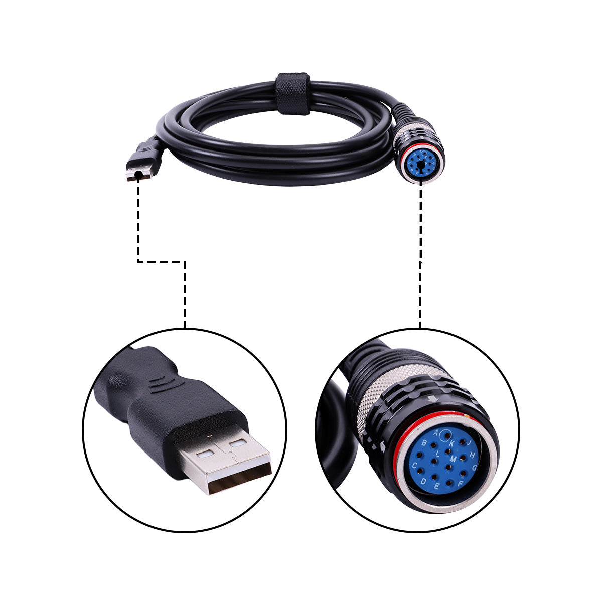 Interface d'outil de diagnostic 88890300 pour camion Volvo Renault UD Mack - Détail du câble