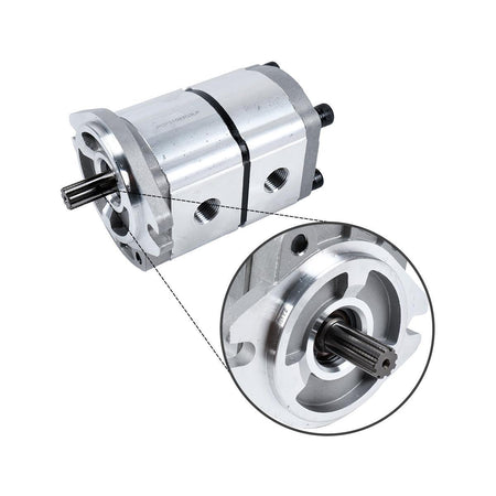 Double Hydraulic Gear Pump PGP51093G3LP for AGT Mini Skid Steer Loader - Detail