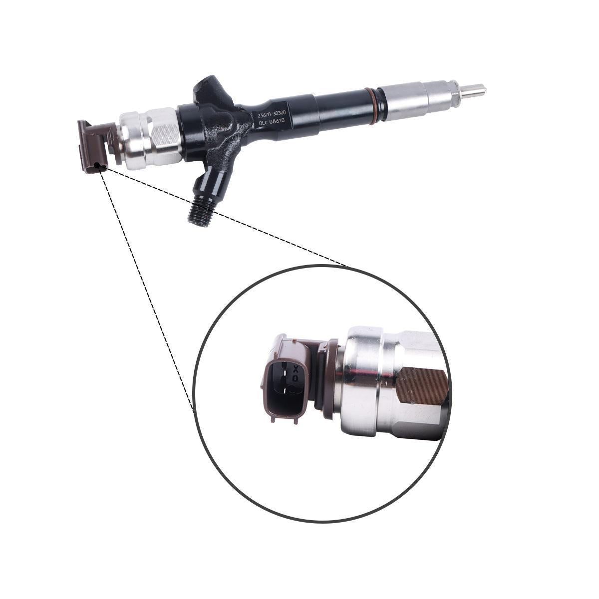 Fuel Injector 23670-30300 095000-7760 for Toyota Hilux VIGO 2KD Hiace 2.5 D 2KD-FTV - Plug Detail