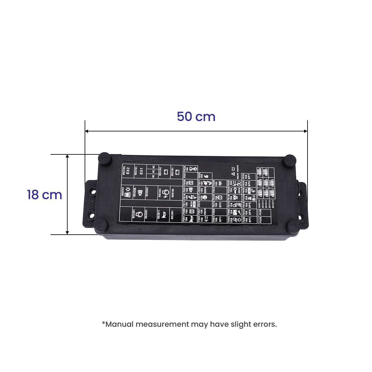 Conjunto de caja de fusibles 14606679 VOE14606679 para excavadora Volvo EC140D - Dimensión de la caja de fusibles