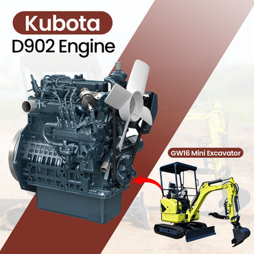 1.65 Ton GW16 Mini Excavator with Kubota Diesel D902 Engine