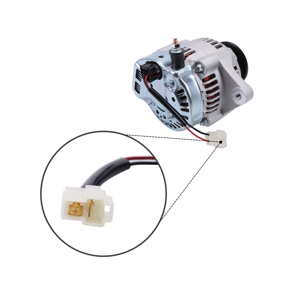 Generator 135-4278 12V 55A 1Groove for Yanmar Engine 3TNV80FT Exmark Toro Mower 72027 72028 72029 - Plug Detail