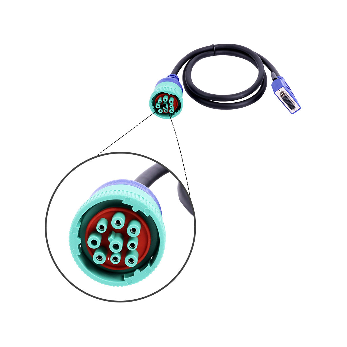 Outil de diagnostic pour camions lourds Nexiq USB Link 3 - Détail de la prise Sinocmp