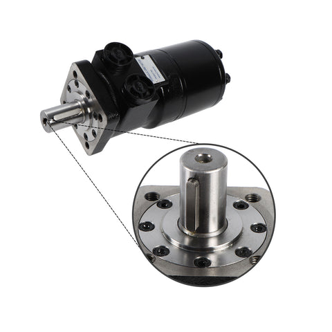 Hydraulikmotor CM074P für Käuferprodukte, 4-Schrauben-Montagetyp, 0,25-Zoll-Wellennut, 1/2-Zoll-NPT