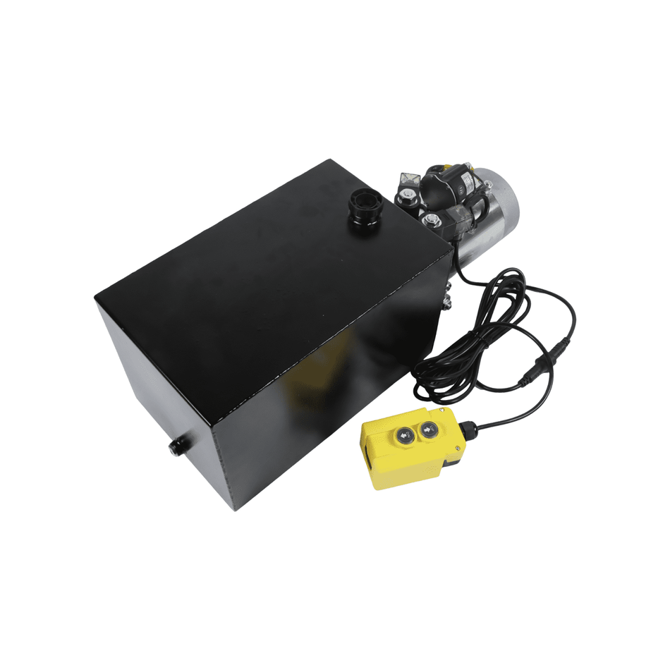 Hydraulic Power Unit 15 Quart Double Acting DC 12V for Car Lifting Dump Trailer - Sinocmp