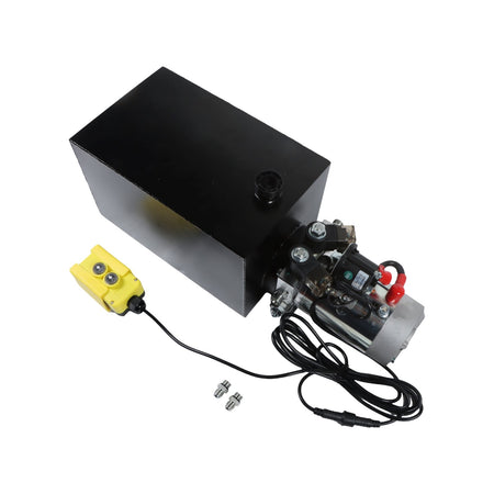 Hydraulic Power Unit 15 Quart Double Acting DC 12V for Car Lifting Dump Trailer